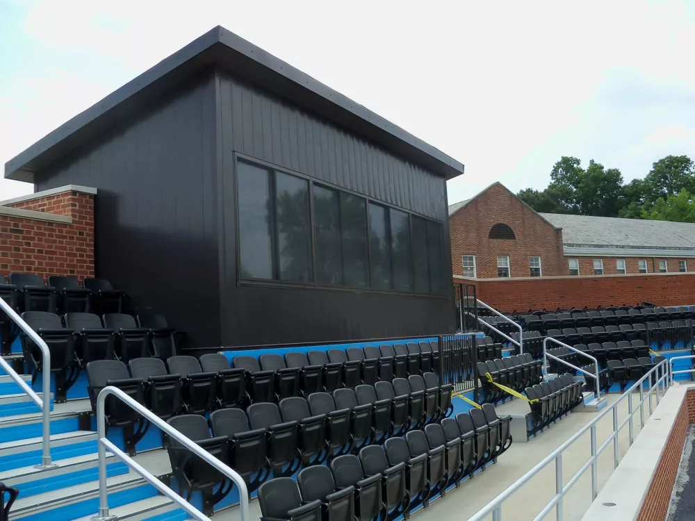 Press Box as a component of a Hybrid Precast Stadium System.