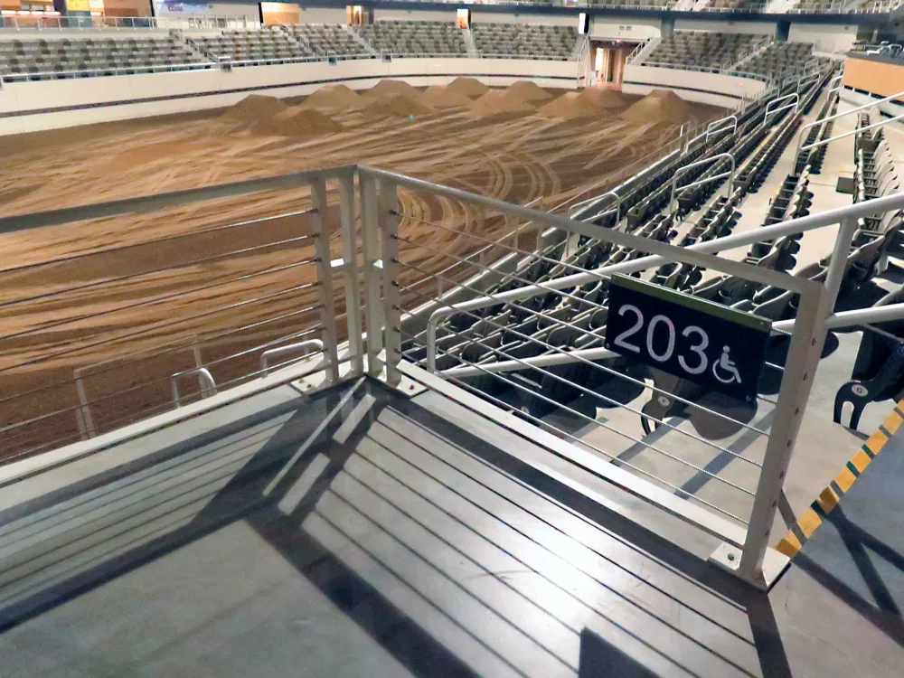 Aluminum rail structure at the Indiana State Fair Coliseum.