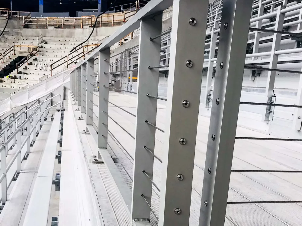 Aluminum rail design is a large contribution towards overall stadium design.