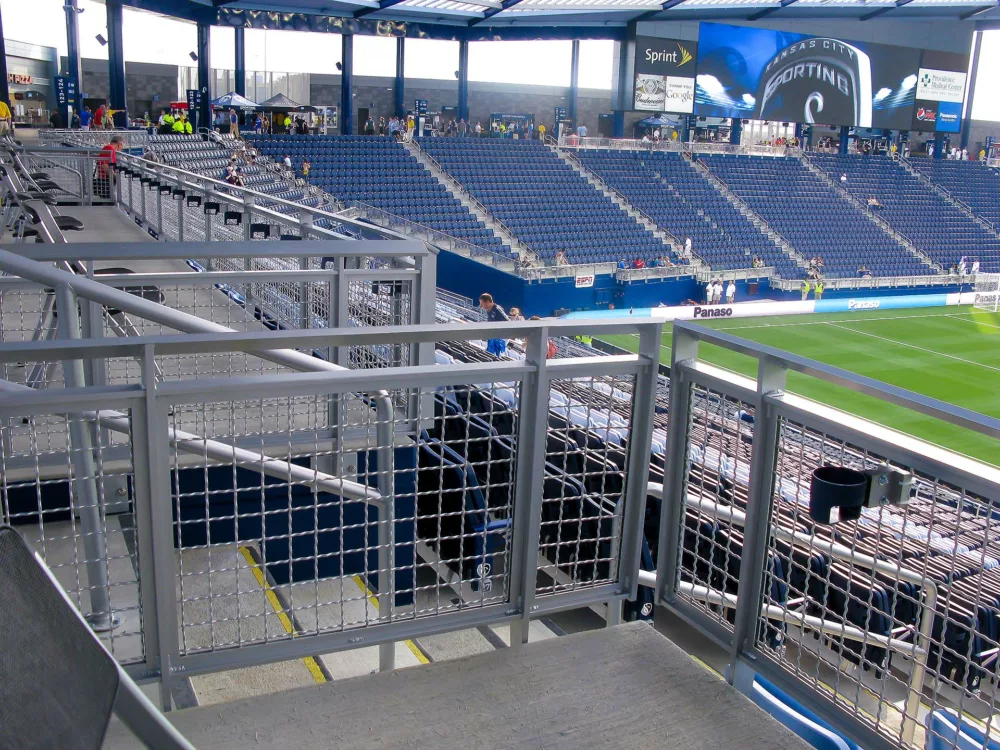 Aluminum deck railing at Kauffman Stadium.
