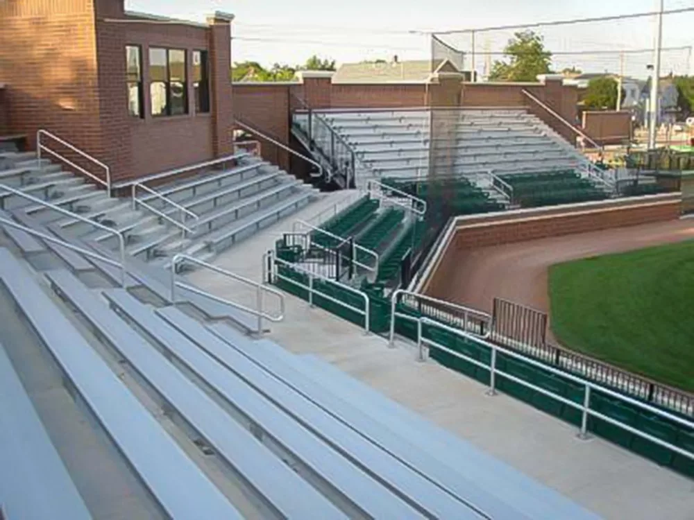 Hybrid Precast Stadium System with aluminum bench seating.