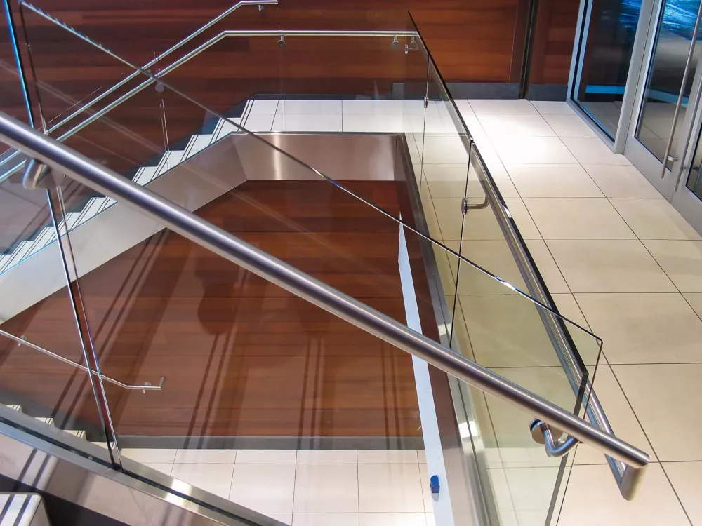 Glass and aluminum railing system.