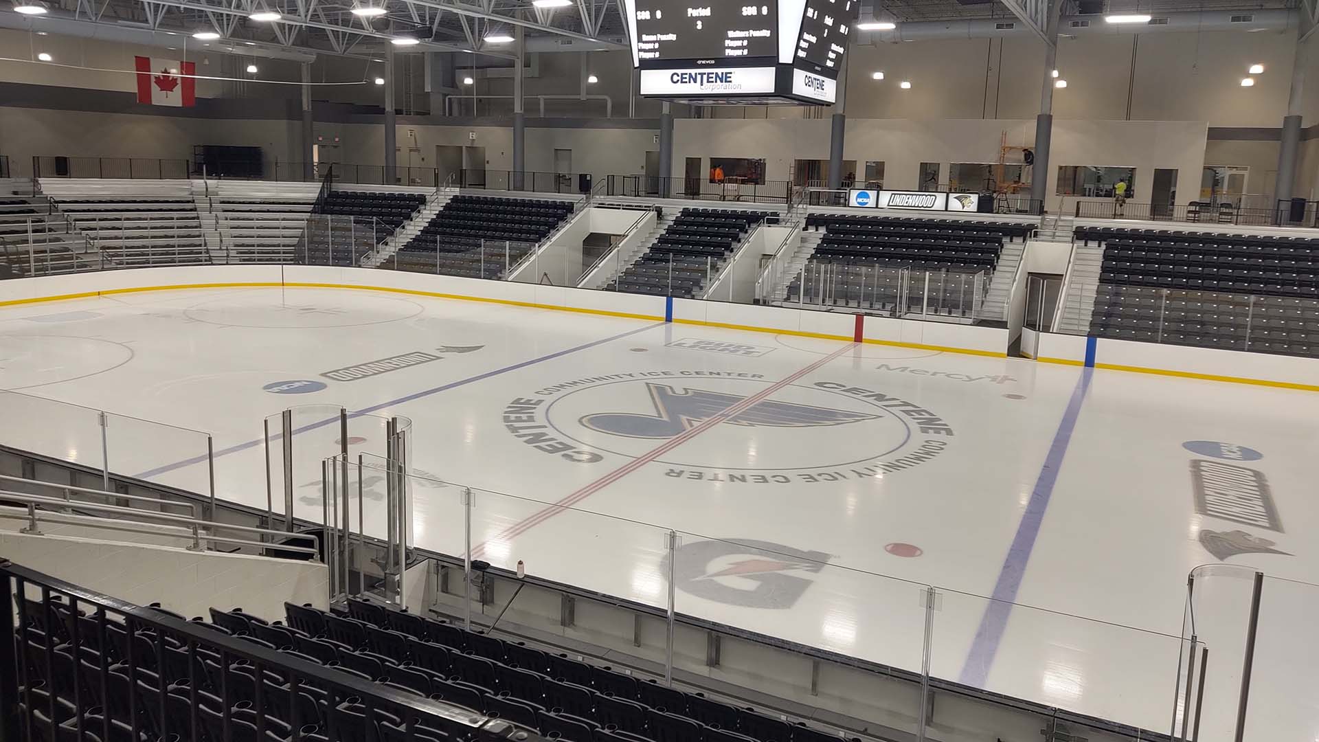 Centene Community Ice Center - an arena designed with aluminum bleachers and custom bleacher seats.