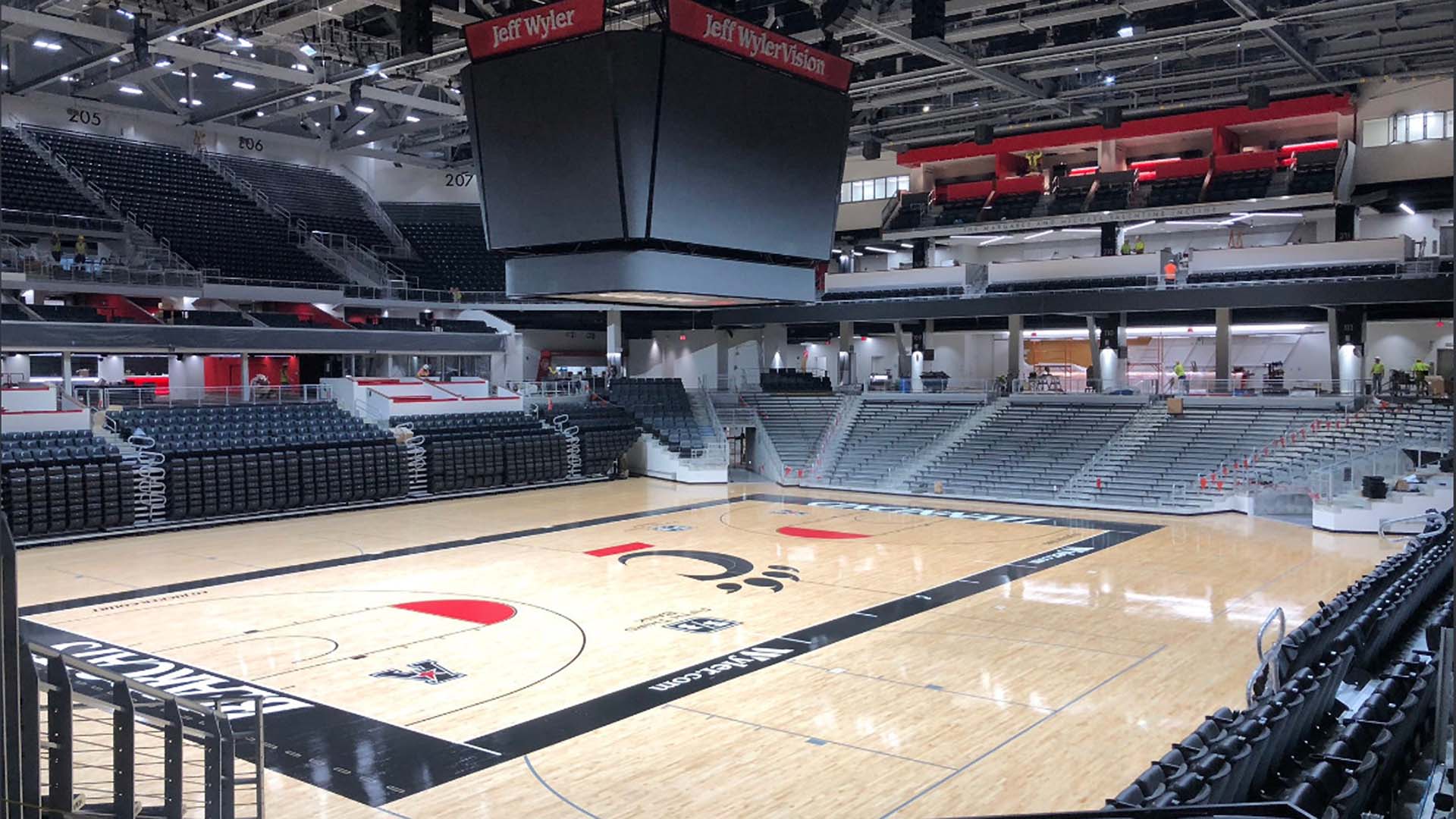 FIfth Third Arena - featuring an aluminum riser decking system and custom bleacher seats.