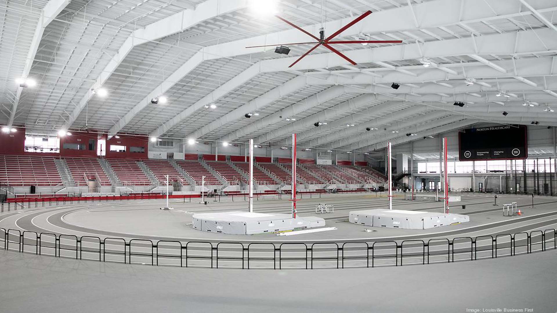 Norton Healthcare Sports Learning Center- featuring a grandstand complete with custom stadium bleachers.