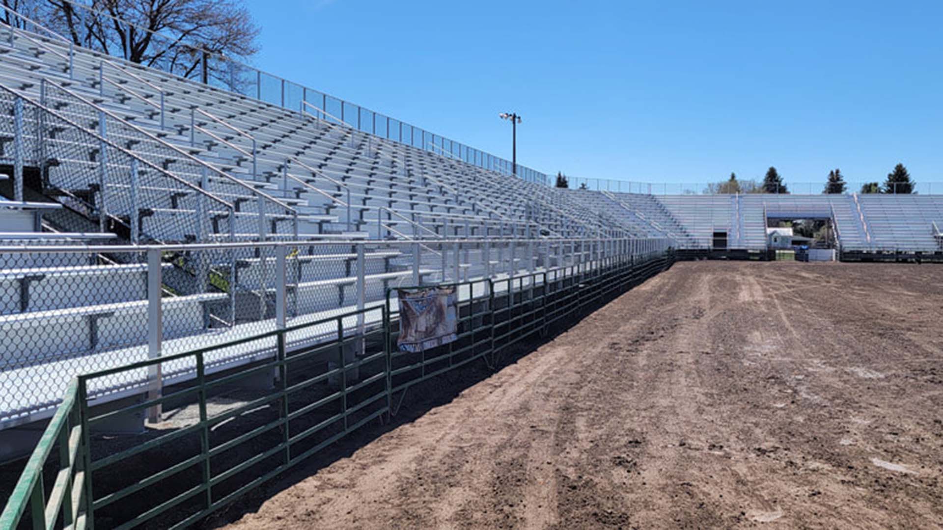 A view of the grandstand seating at Preston Rodeo.