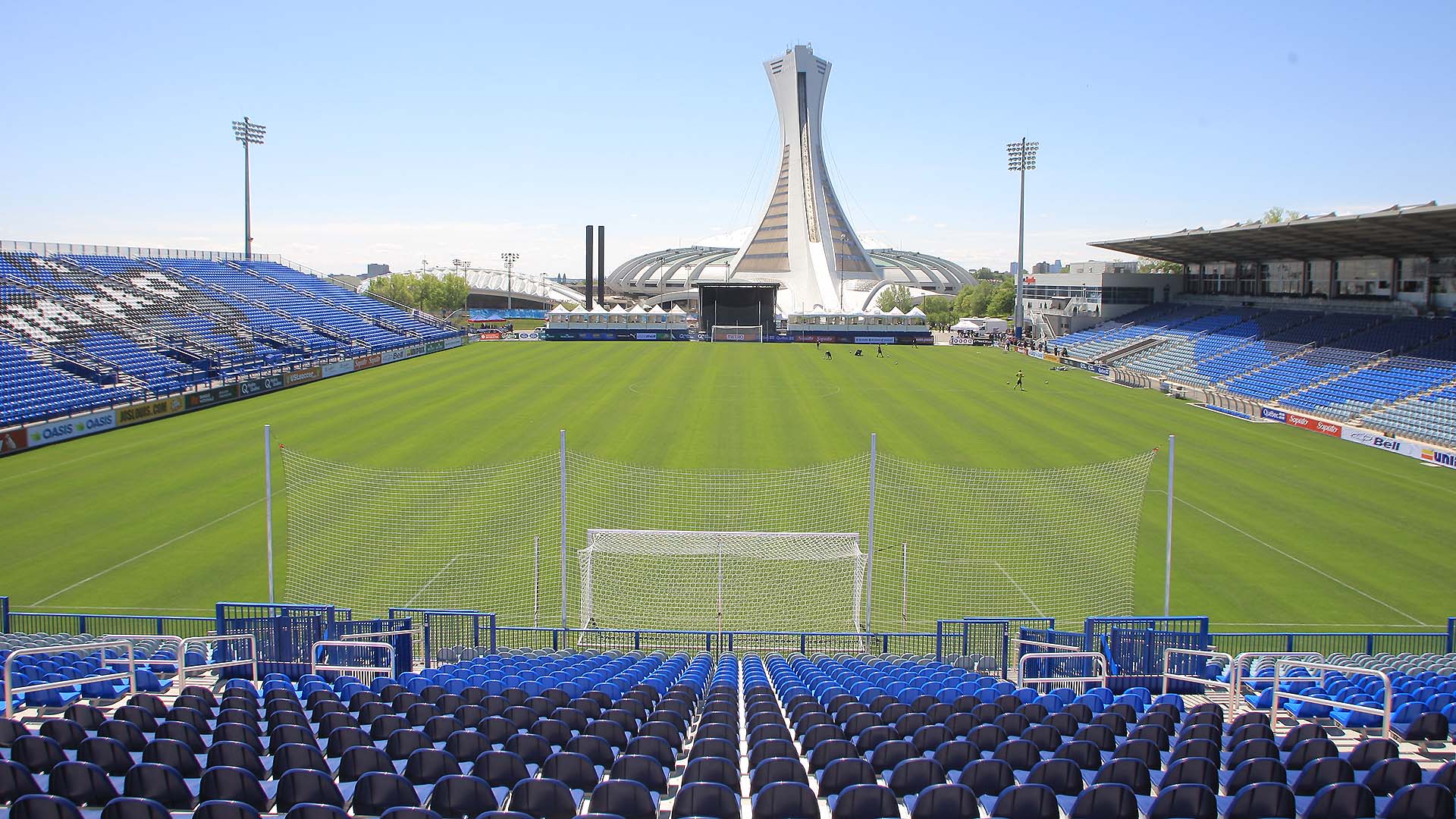 Saputo stadium features several grandstands complete with custom bleacher seating.