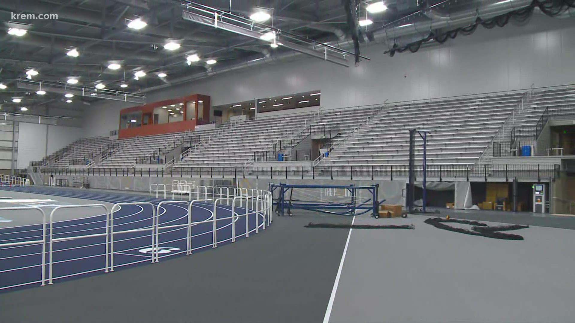 The Podium in Spokane, WA features an I-Beam grandstand with a built-in press box.