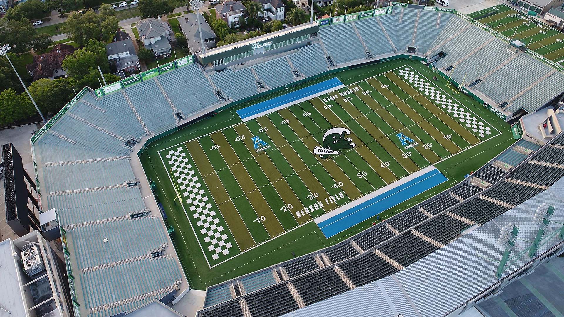 Complete stadium system overview of Yulman Stadium.