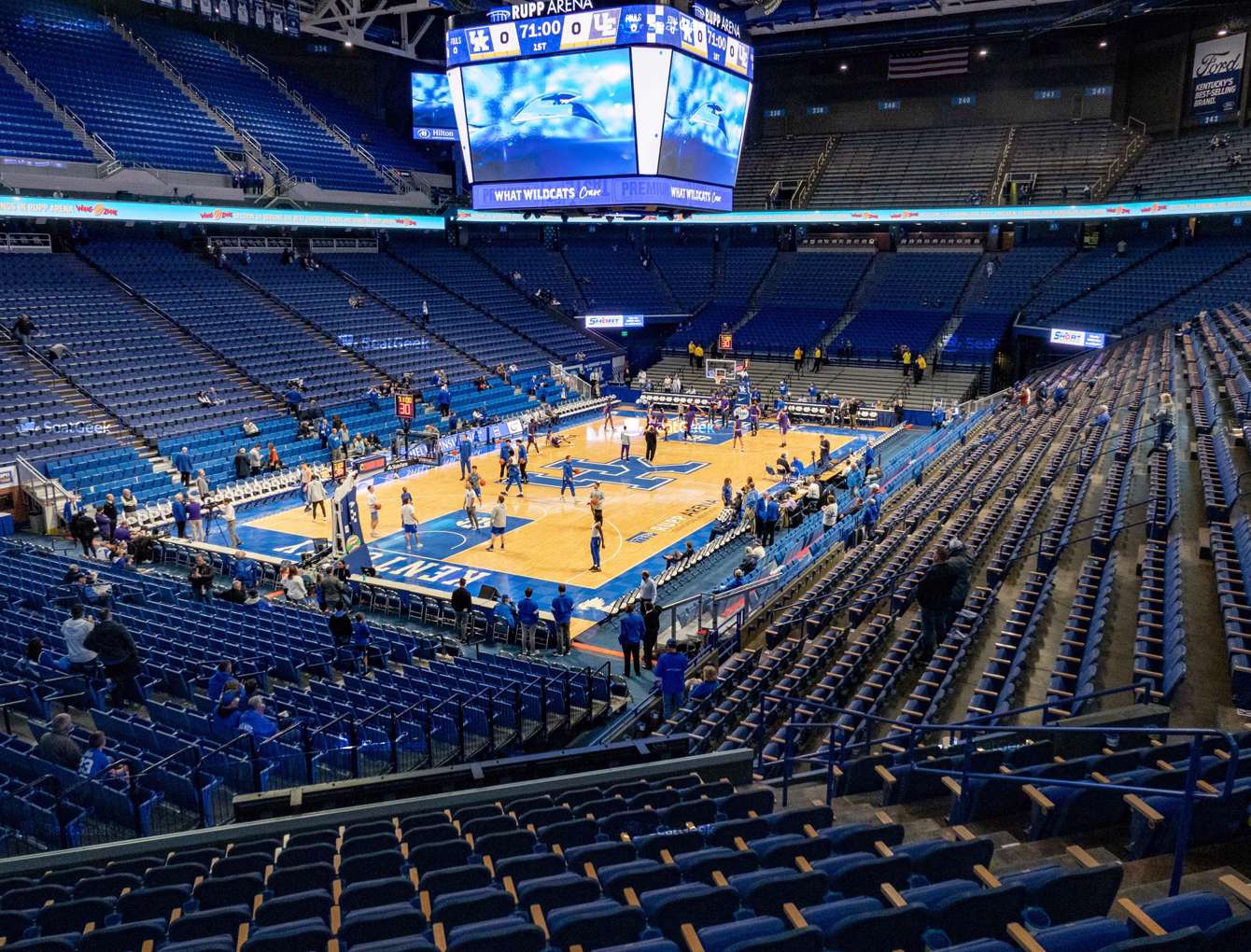 Rupp Arena: a view of Rupp Arena's indoor bleacher seating.