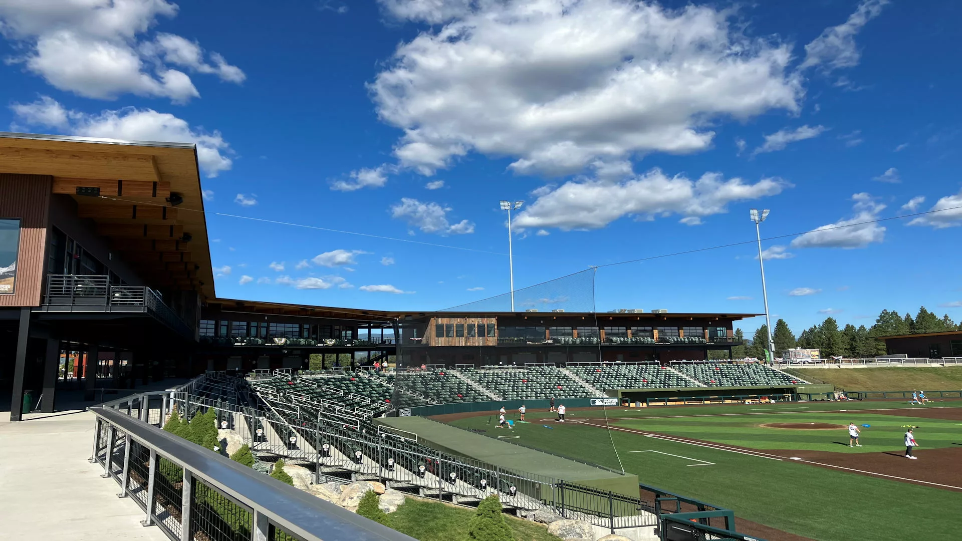 Flathead Field - image of mitered baseball stadium with stadium chairs