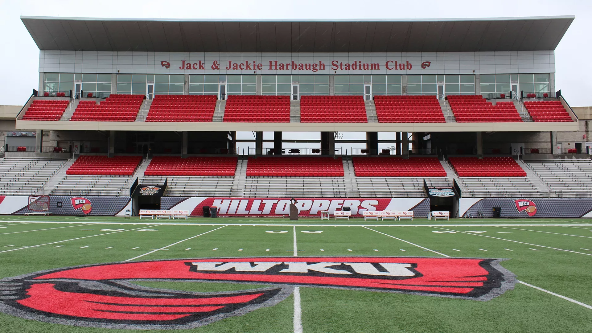 L.T. Smith Stadium design combines their decking system with stadium seating chairs.