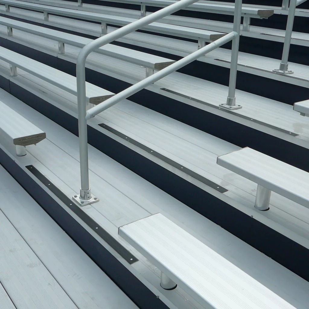 Image of Railing and Bleacher seats