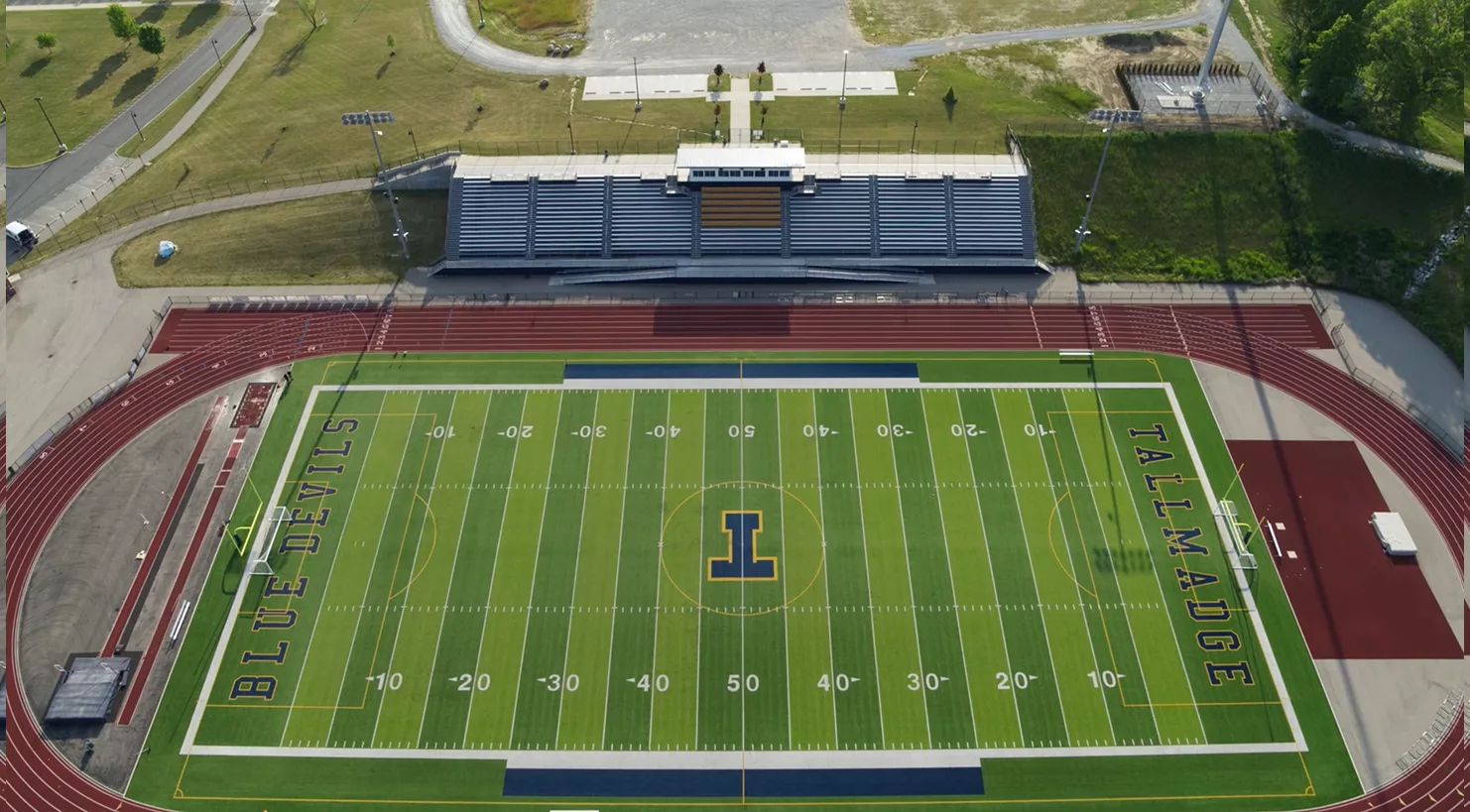 Dant Clayton's alum-a-stand features custom bleacher seating and a press box.