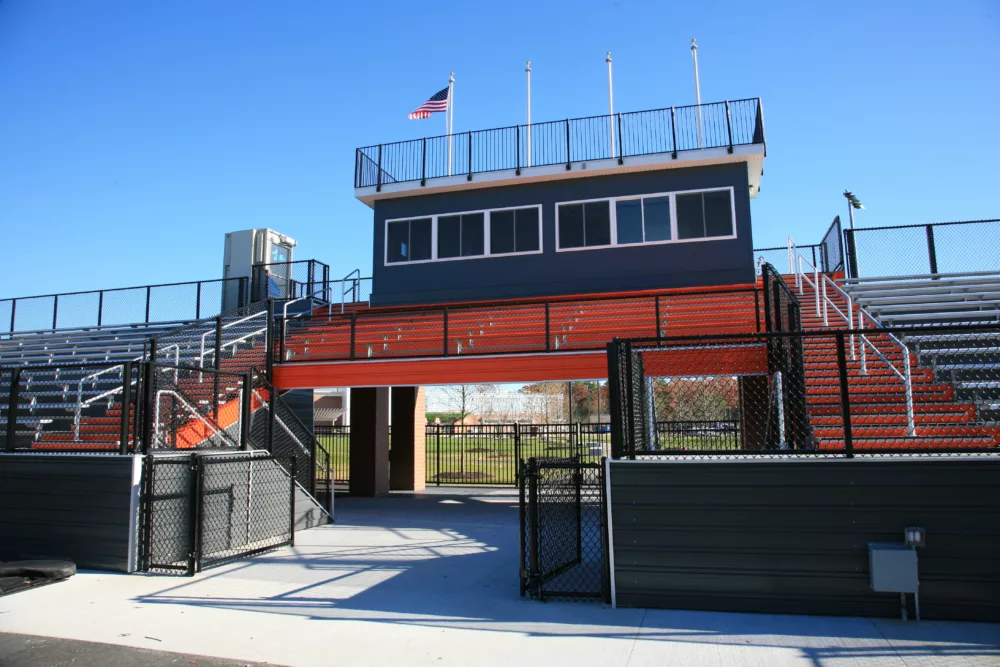 grandstand with super vomitory allowing for easier stand exiting.