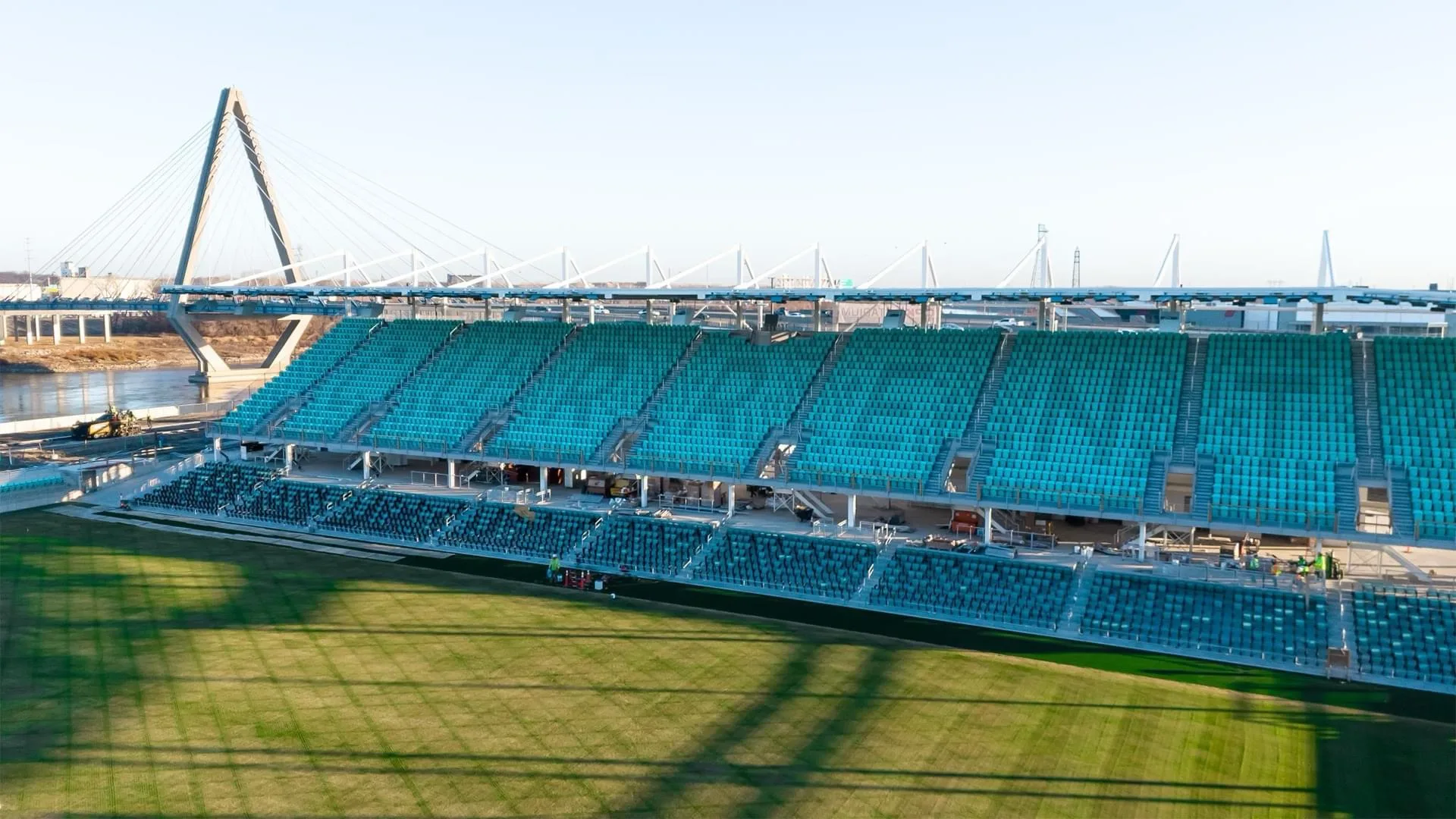 Large I-Beam grandstand for KC Current Women's Soccer Team